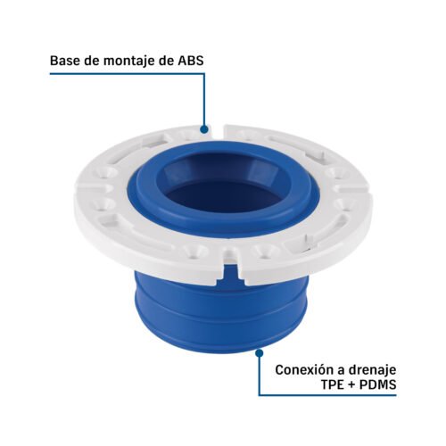 43670 - Brida con cuello flexible para WC, tubería de 4', FOSET