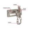 43866 - Pasador con cadena para puerta, acabado níquel satín, HERMEX