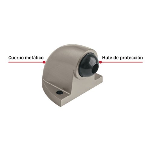 43879 - Tope tipo codo para puerta, níquel satín, HERMEX