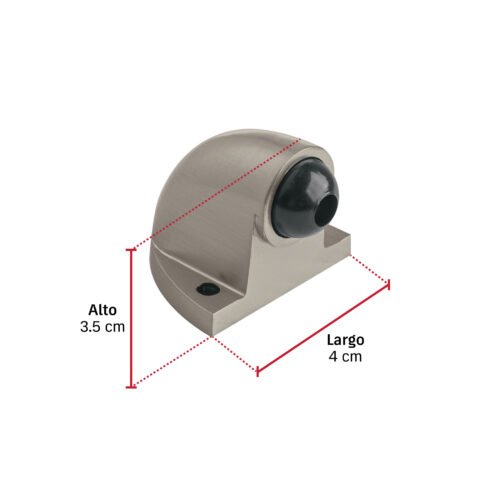 43879 - Tope tipo codo para puerta, níquel satín, HERMEX