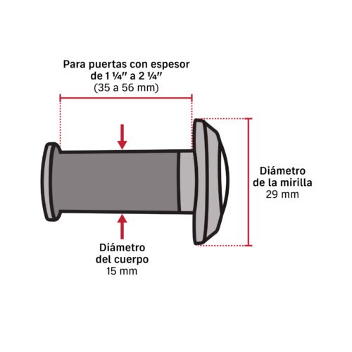 43880 - Mirilla de seguridad, 180°, lente de vidrio, níquel satín