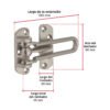 43881 - Pasador abatible para puerta, acabado níquel satín, HERMEX