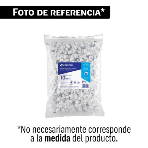43889 - Bolsa con 100 grapas blancas de 8.5 mm para cable plano
