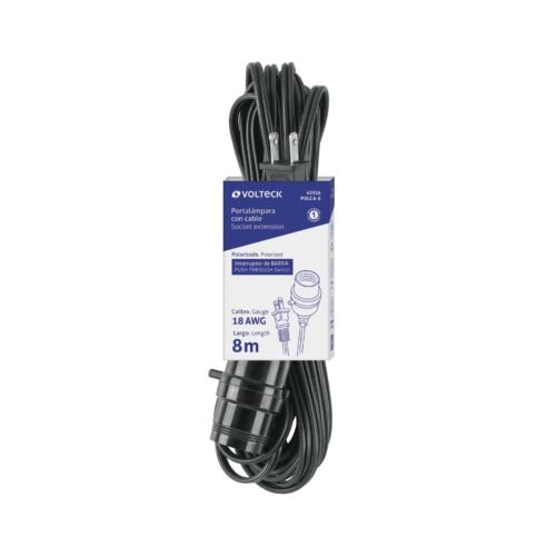 43926 - Portalámparas con cable de 8 m, VOLTECK