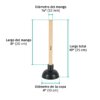 56037 - Bomba destapacaños para lavabo, 10 cm,KLINTEK