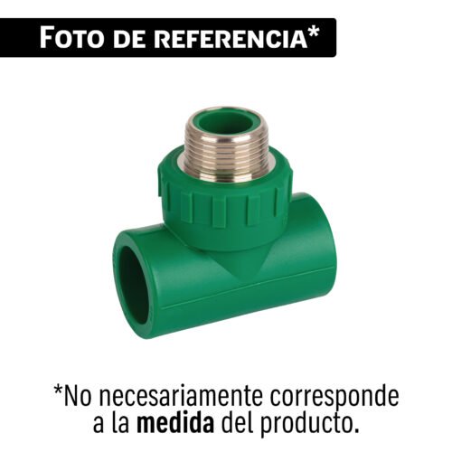 43144 - Tee macho de PPR 3/4' con inserto metálico, FOSET