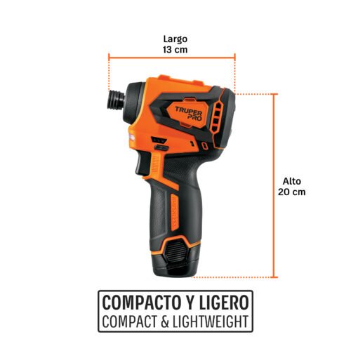 104414 - Destornillador de impacto 1/4', 12 V brushless, TRUPER PRO