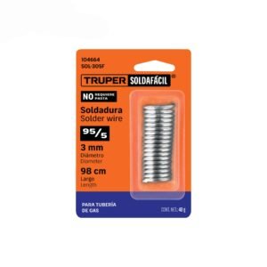 104664 104664 - Soldadura 95/5 para tubería de gas, 48 g, SOLDAFÁCIL