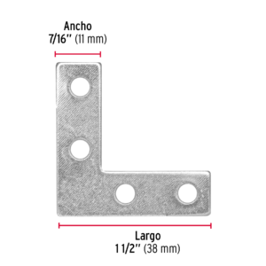 41038 41038 - Bolsa c/24 escuadras planas cantoneras 1-1/2'x1-1/2', FIERO
