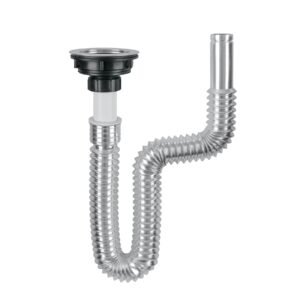 43124 - Céspol flexible cromado, contracanasta de acero inoxidable