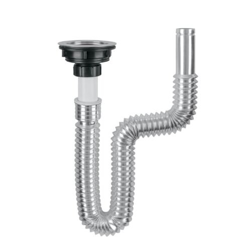 43124 - Céspol flexible cromado, contracanasta de acero inoxidable