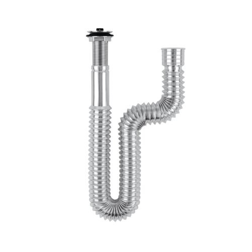 43134 - Céspol flexible de ABS con contra, cromado,para lavabo, FOSE