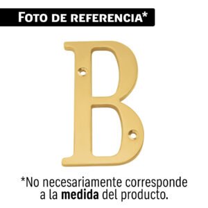 43293 - Letra B de latón sólido 4', latón brillante, HERMEX