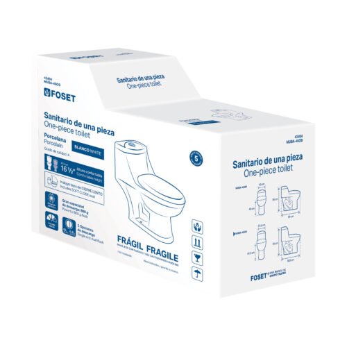 43404 - Sanitario one piece alargado trampa semi oculta,blanco,FOSET