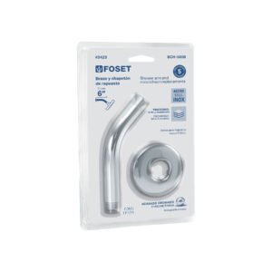 43423 - Brazo y chapetón para regadera, blíster, cromo, FOSET BASIC