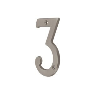 43474 43474 - Número 3 de latón sólido 4', níquel satinado, HERMEX