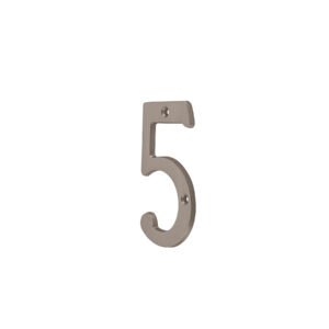 43476 43476 - Número 5 de latón sólido 4', níquel satinado, HERMEX