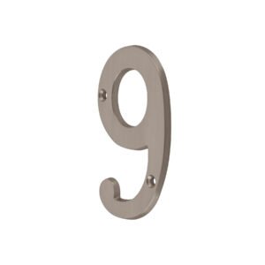 43480 43480 - Número 9 de latón sólido 4', níquel satinado, HERMEX