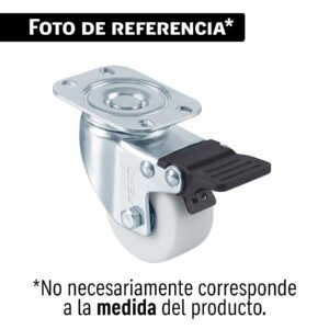 43580 - Rodaja uso múltiple 2-1/2',polietileno, gira. c/freno,balero