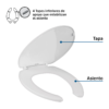 43634 - Asiento alargado ligero para WC, abierto, blanco, BASIC