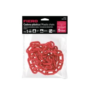 43717 43717 - Bolsa con cadena plástica roja 5 mm x 5 m, FIERO