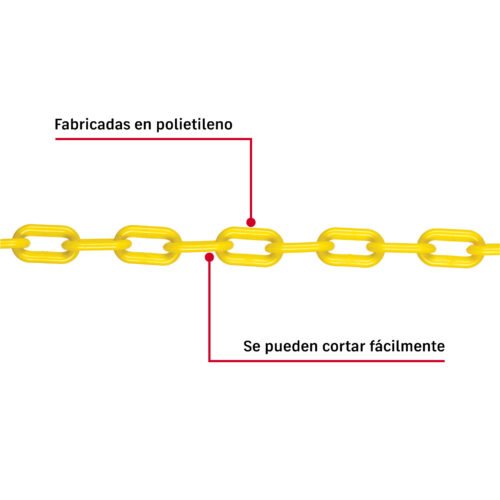 43718 - Bolsa con cadena plástica amarilla 8 mm x 5 m, FIERO