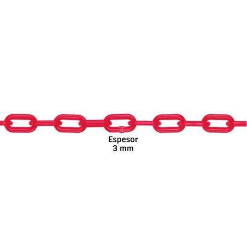 43719 - Bolsa con cadena plástica roja 8 mm x 5 m, FIERO