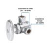 43897 - Llave ang. doble salida 3/8', multivuelta, barrilito, FOSET