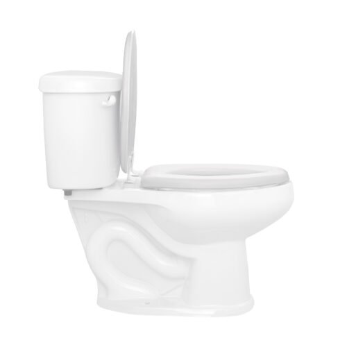 45849 - Asiento redondo para WC,cierre lento, abierto,blanco,ELEMENT