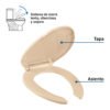 45852 - Asiento alargado para WC,cierre lento, abierto,hueso,ELEMENT