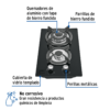 46249 - Parrilla gas empotrar 30 cm, 2 quemadores, vidrio, RIVIERA