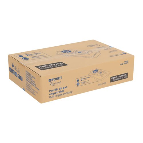 46249 - Parrilla gas empotrar 30 cm, 2 quemadores, vidrio, RIVIERA