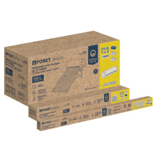 49324 - Calentador solar, 12 tubos, 150L, 4 personas, FOSET BASIC